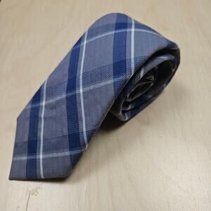 Apt. 9 Men's Neck Tie 100% Cotton Plaid Preppy Madras Blues Gift Student Office
